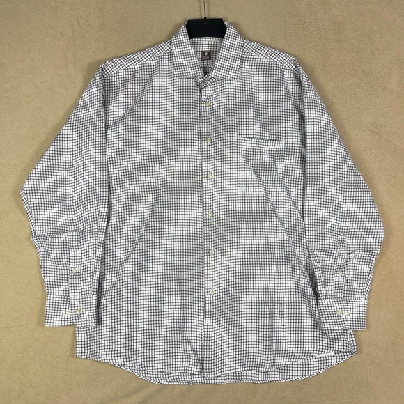 Peter Millar Mens L Button Up Shirt White Striped Pocket Oversized Relaxed Fit - Picture 6 of 16